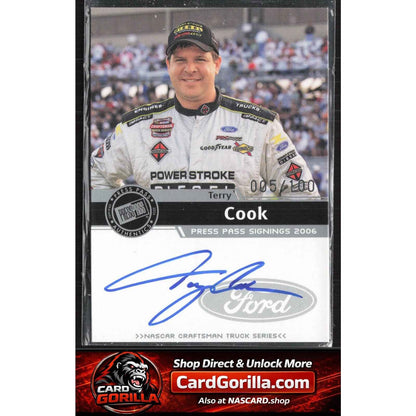2006 Press Pass #NNO Terry Cook Signings Silver #/100
