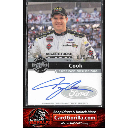 2006 Press Pass #NNO Terry Cook Signings Silver #/100