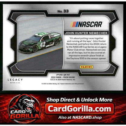 2024 Panini Prizm #33 John Hunter Nemechek White Sparkle