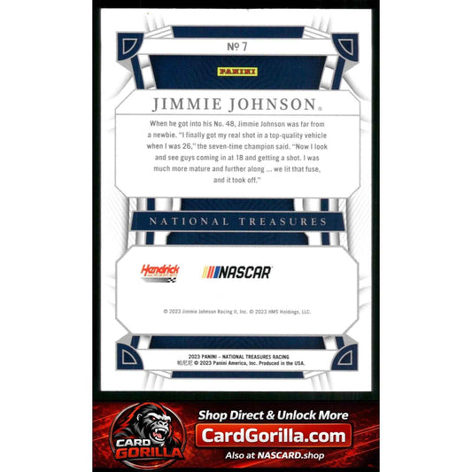 2023 Panini National Treasures #7 Jimmie Johnson Holo Gold #/10