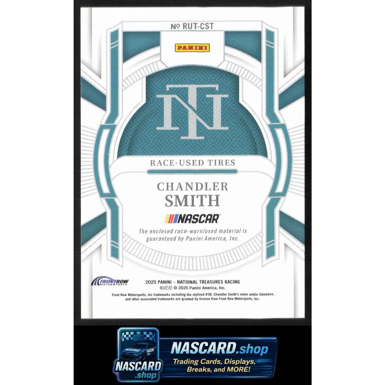 2025 Panini National Treasures #RUT-CST Chandler Smith Race Used Tires #/99