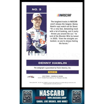 2022 Panini Chronicles - Autographs Gold Denny Hamlin #9 /10