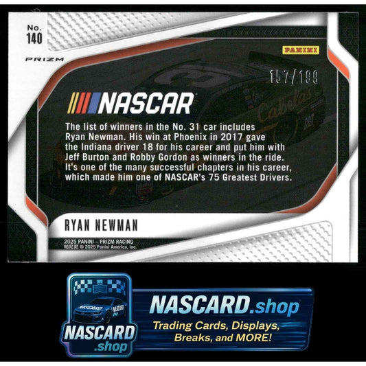 2025 Panini Prizm #140 Ryan Newman Blue #/199