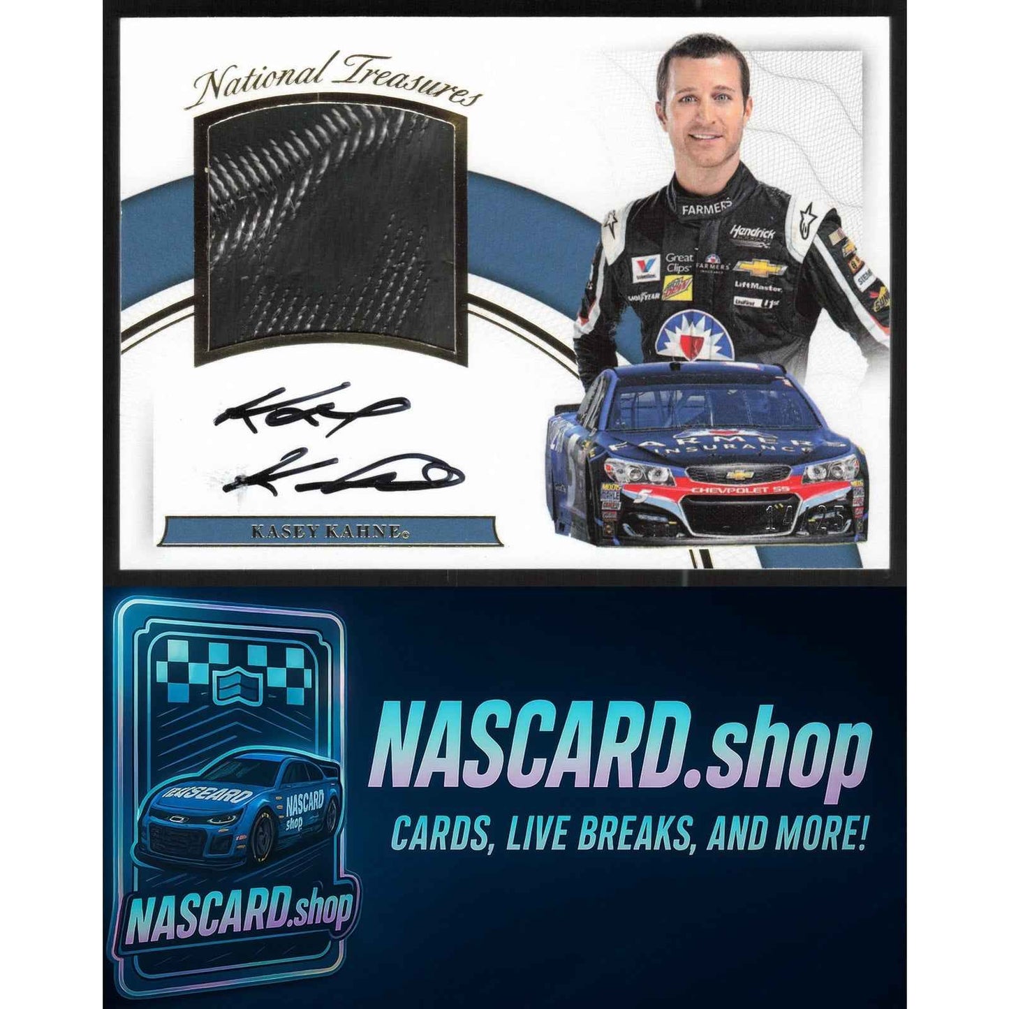 2017 Panini National Treasures Kasey Kahne Jumbo Tire Signatures Gold #/25