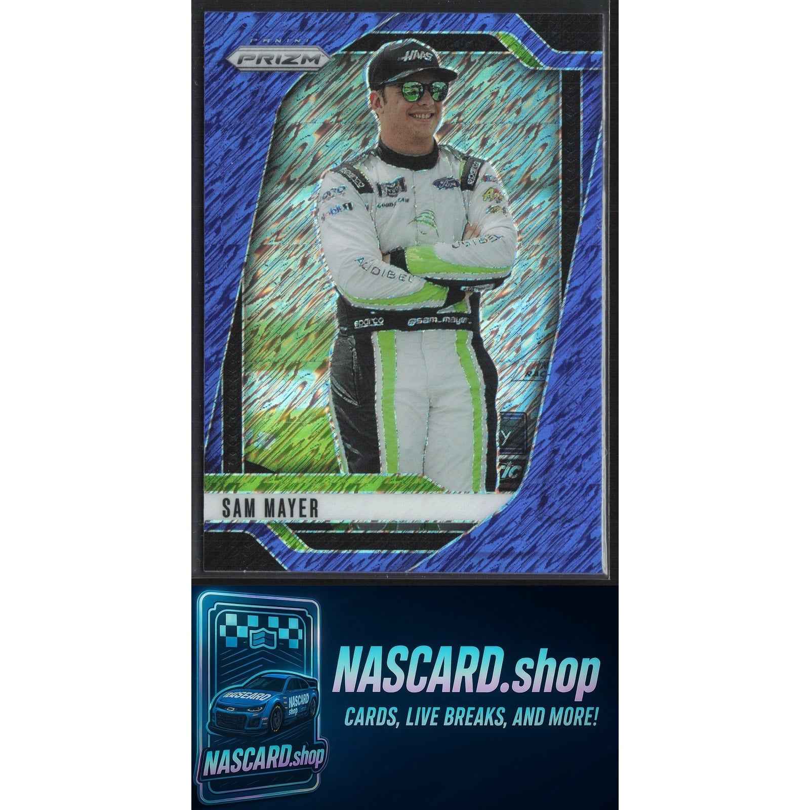 2025 Panini Prizm #69 Sam Mayer FOTL Blue Shimmer #/10