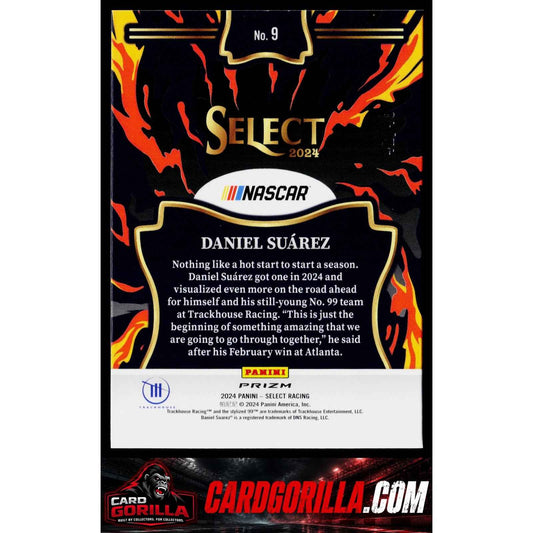 2024 Panini Select #9 Daniel Suarez En Fuego Blue Prizms #/49