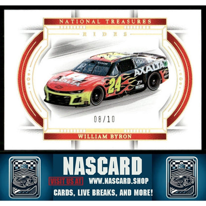 2024 Panini National Treasures Rides #69 Holo Gold William Byron /10 - NASCARD.shop