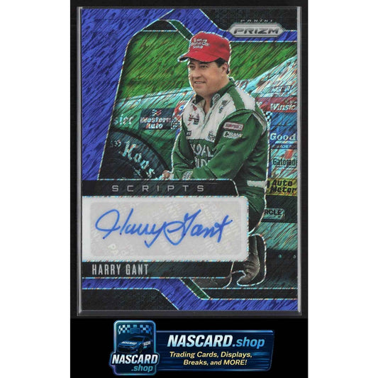 2025 Panini Prizm #S-HGN Harry Gant Scripts Blue Shimmer #/4