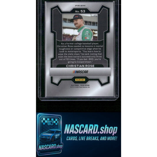 2024 Panini Prizm #53 Christian Rose White Sparkle - NASCARD.shop