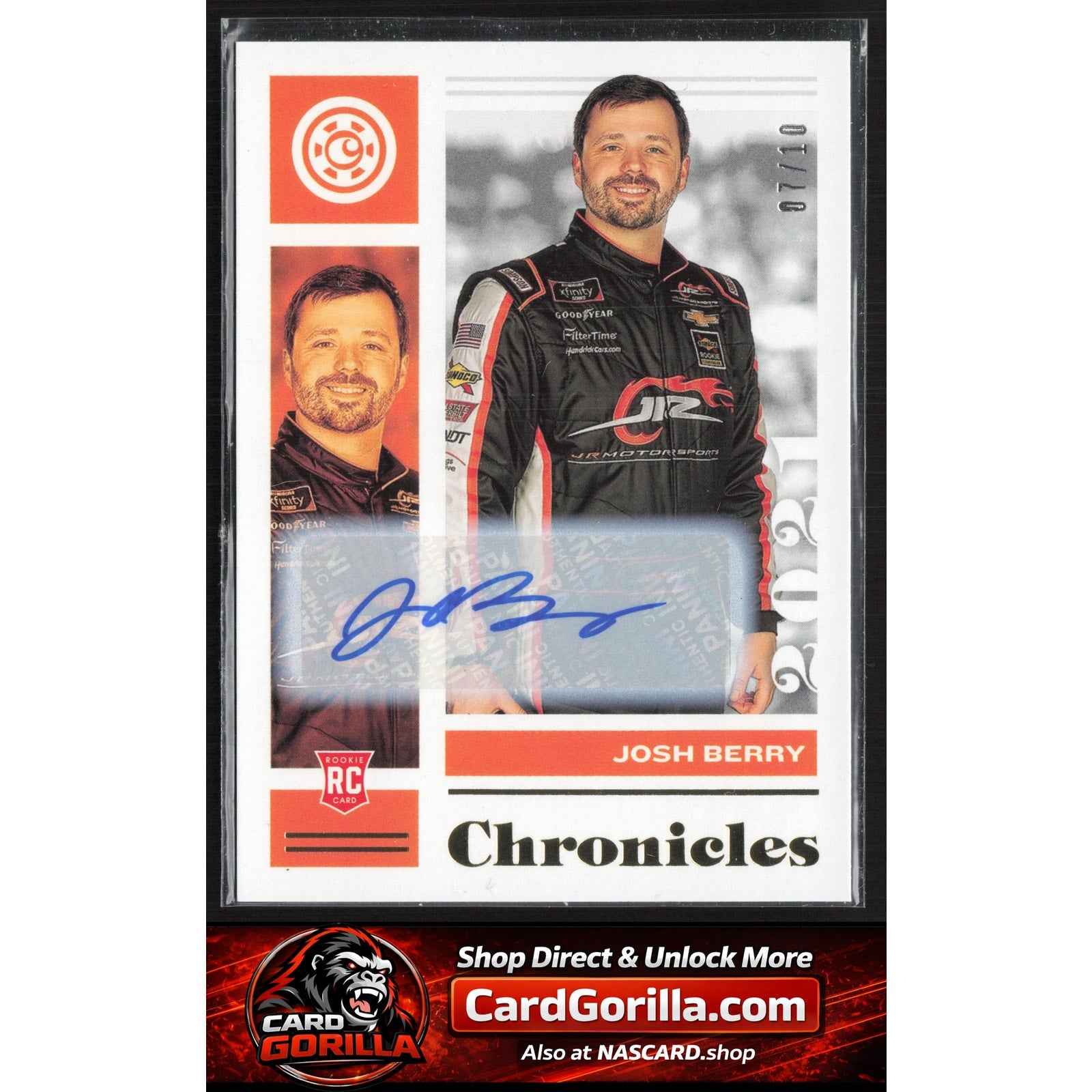 2021 Panini Chronicles #13 Josh Berry Chronicles Autographs Gold #/10 RC