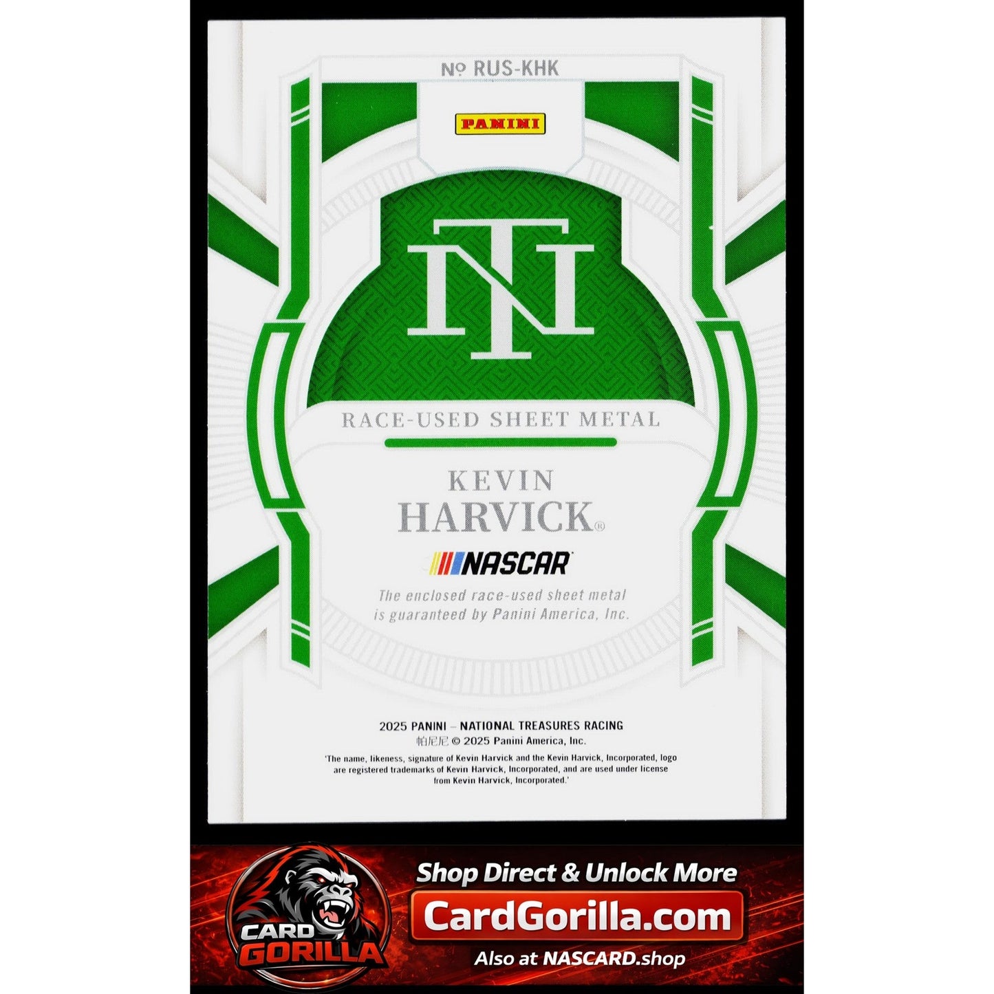 2025 Panini National Treasures #RUS-KHK Kevin Harvick Race Used Sheet Metal #/99