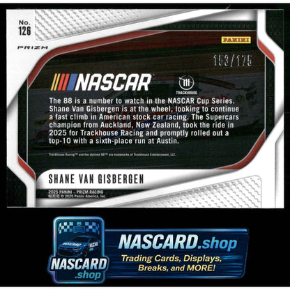 2025 Panini Prizm #126 Shane Van Gisbergen Red Power #/175