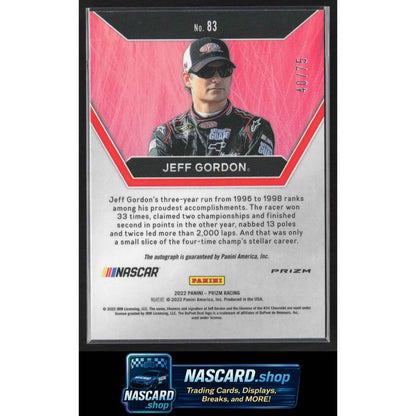 2022 Panini Prizm #83 Jeff Gordon Disco #/75