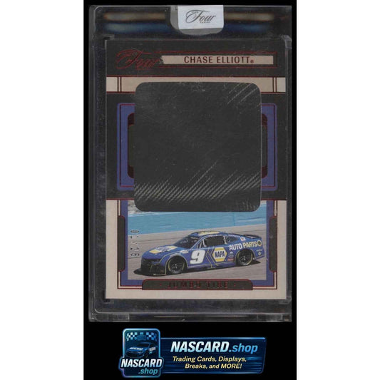 2025 Panini Turn Four #JTS-CET Chase Elliott Jumbo Tire Swatches Red #/25