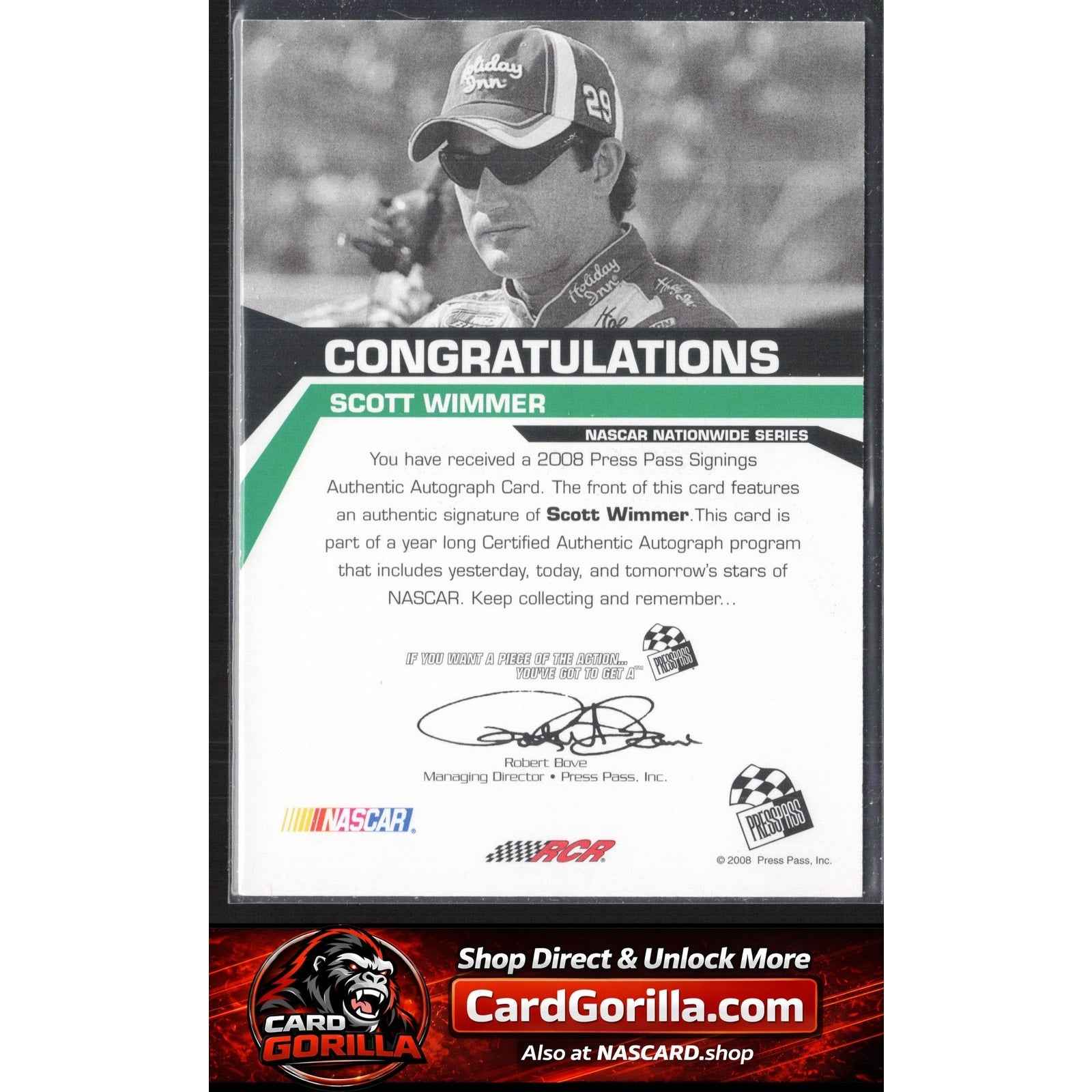 2008 Press Pass #NNO Scott Wimmer Signings Gold #/50