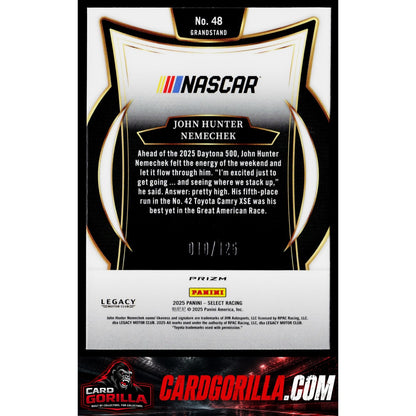 2025 Panini Select #48 John Hunter Nemechek Red Prizms #/125