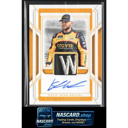 2025 Panini National Treasures Kyle Weatherman Race Gear Graphs Holo Gold #/10