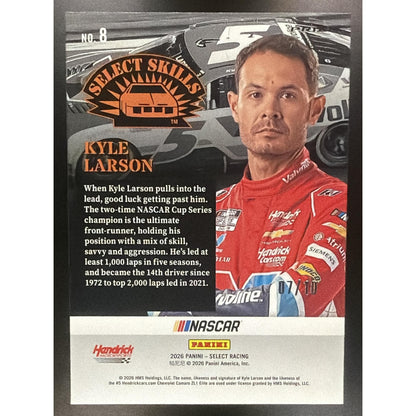 2026 Panini Select NASCAR Kyle Larson #8 Skills Gold Prizms 7/10