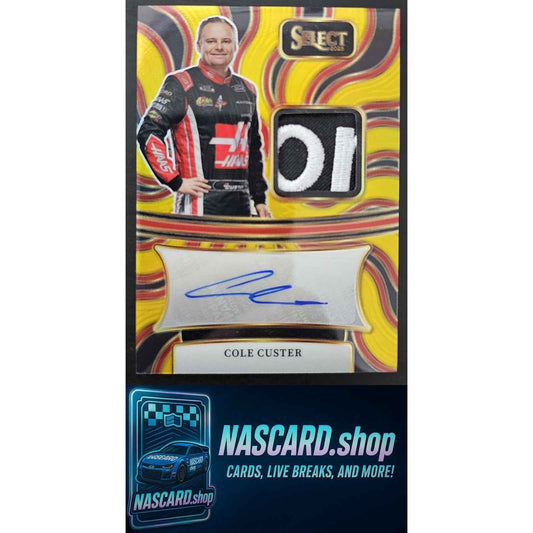 2025 Panini Select #AM-CCR Cole Custer Autographed Memorabilia Gold Prizms #/10