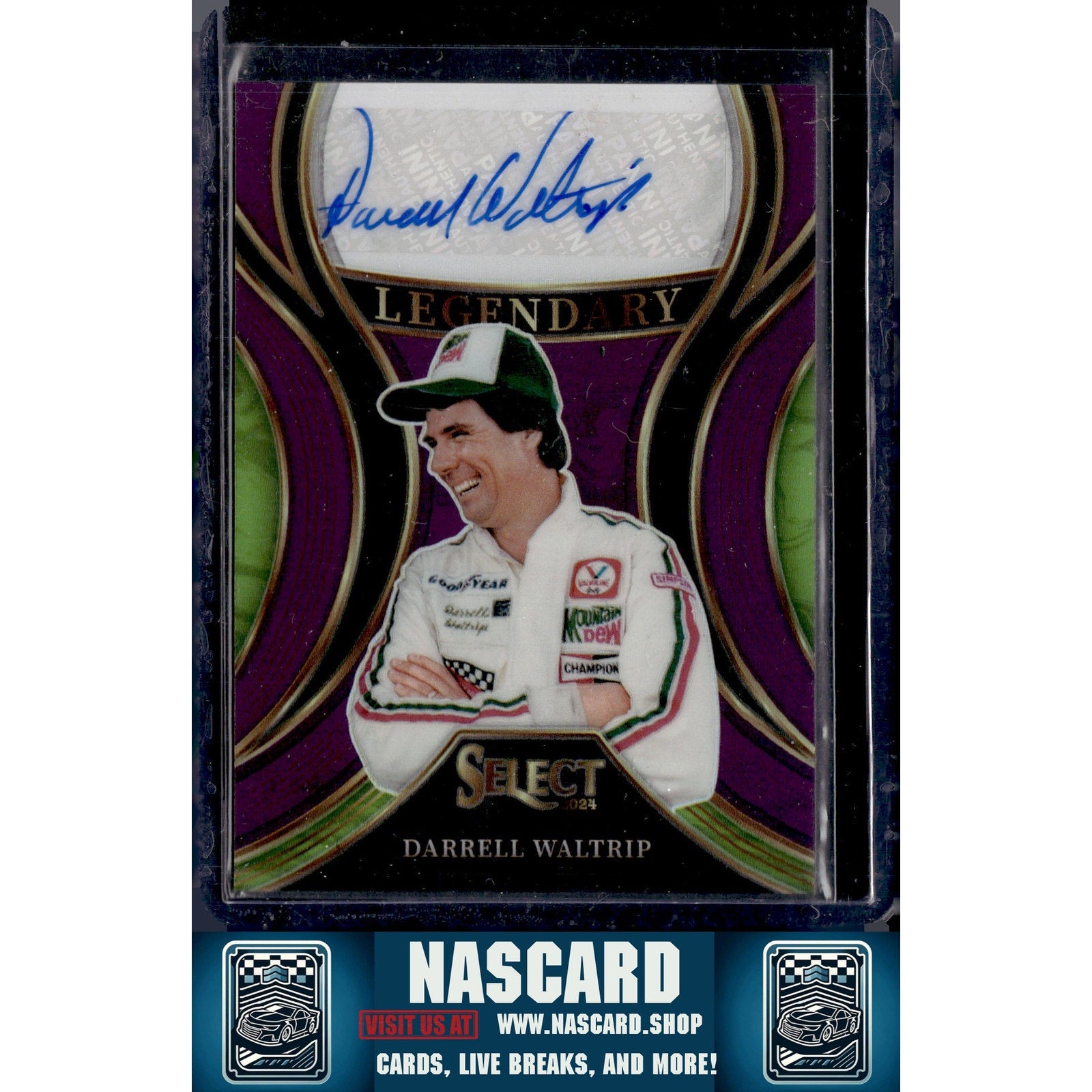 2024 Panini Select Darrell Waltrip Legendary Signatures Purple Prizms #01/35 - NASCARD.shop