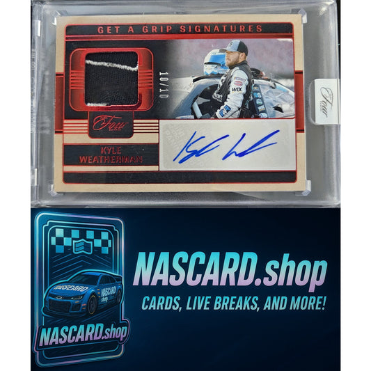 2025 Panini Turn Four #GGS-KWR Kyle Weatherman Get a Grip Signatures Red #10/10