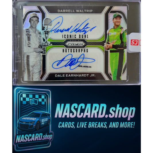 2024 Prizm Darrell Waltrip Dale Earnhardt Jr. Iconic Dual Autographs 05/10