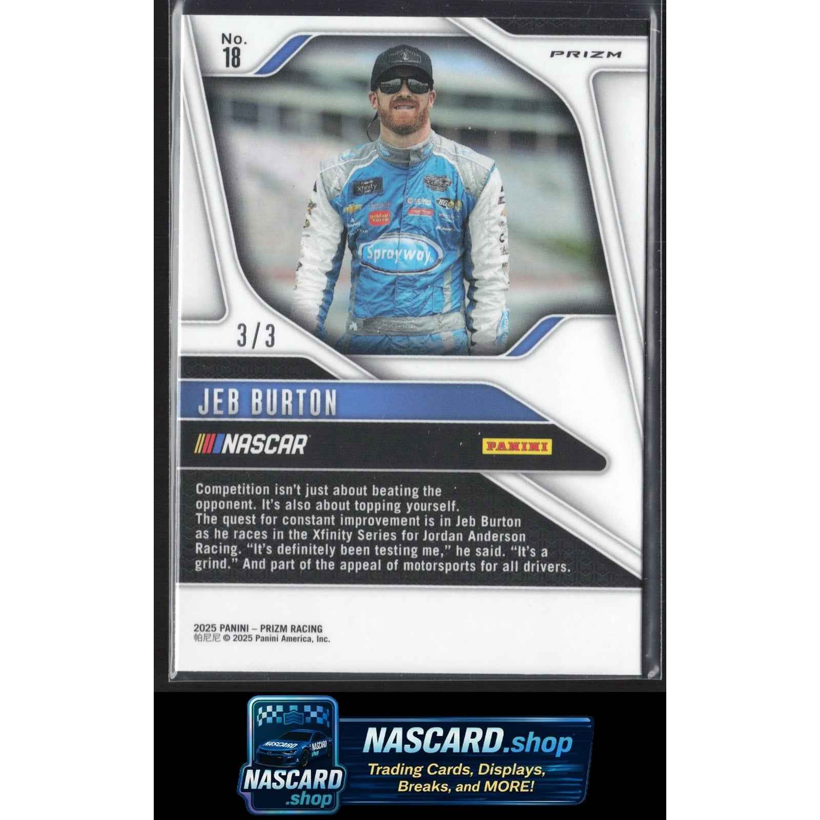 2025 Panini Prizm #18 Jeb Burton Gold Shimmer #3/3