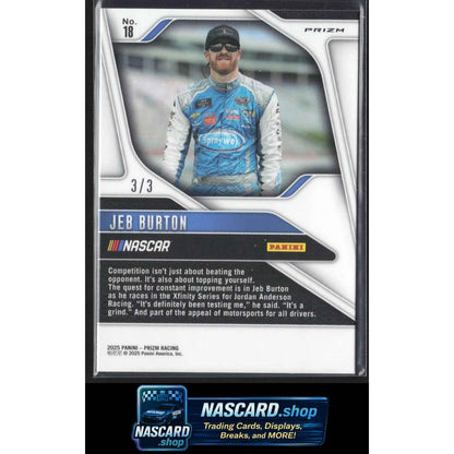 2025 Panini Prizm #18 Jeb Burton Gold Shimmer #3/3