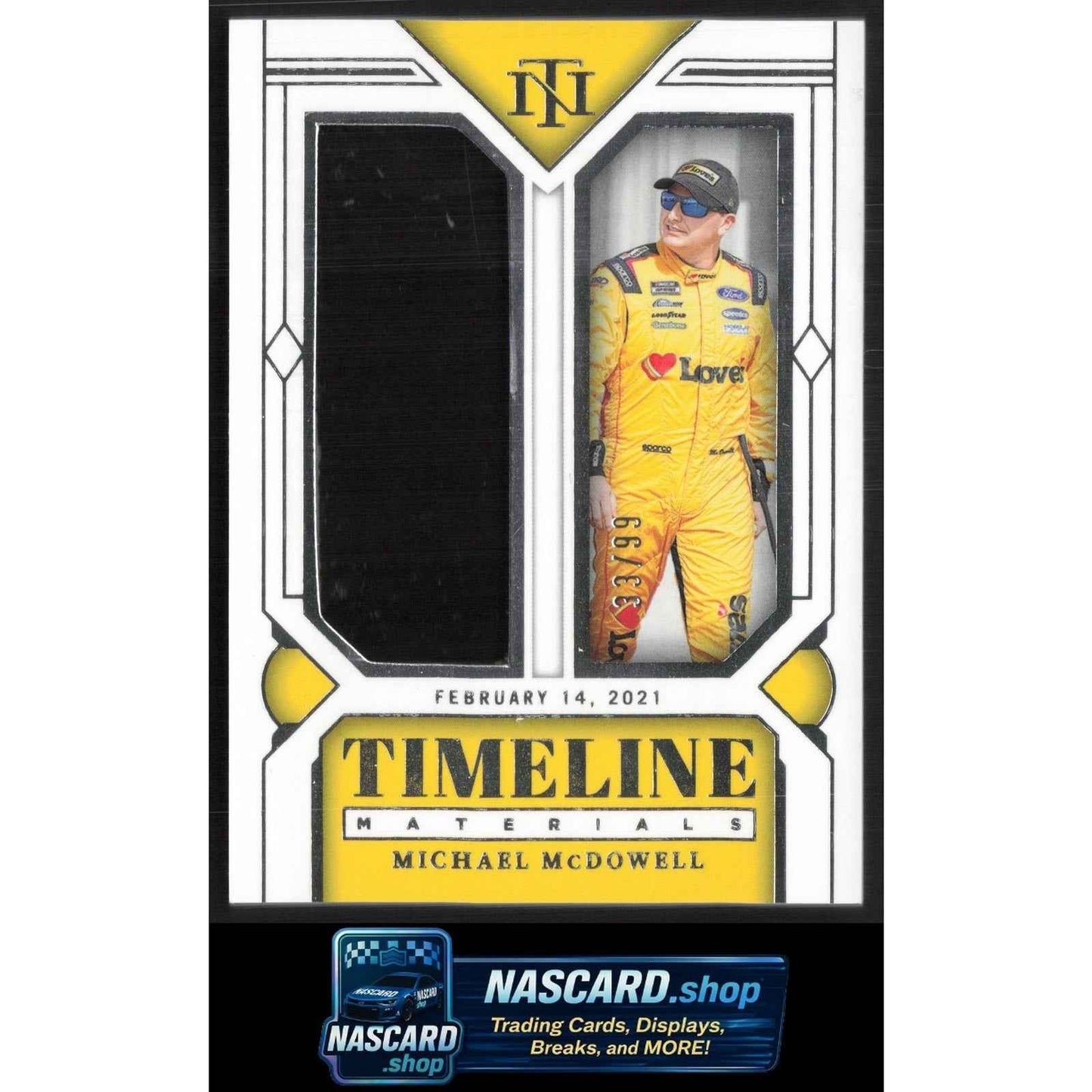 2024 Panini National Treasures #TM-MMD Michael McDowell Timeline Materials #/99