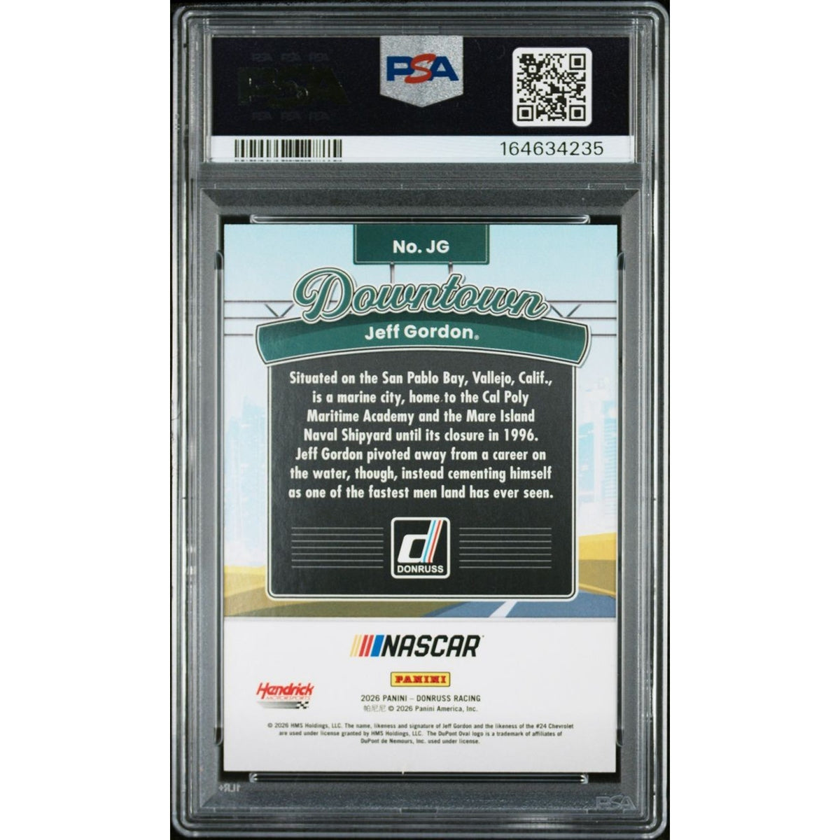 2026 Panini Donruss NASCAR Downtown #JG Jeff Gordon PSA 10 Gem Mint Pop 1