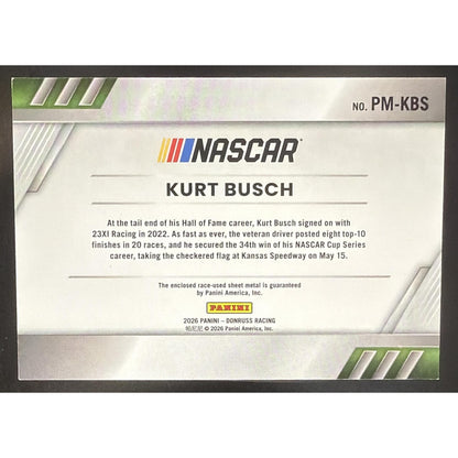 2026 Panini Donruss NASCAR Racing Kurt Busch #30 Pedal to the Metal Materials