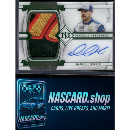 2023 National Treasures Daniel Hemric Firesuit Treasures Signatures Green #/5 - NASCARD.shop