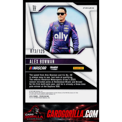 2025 Panini Prizm #22 Alex Bowman Orange Wave #/125