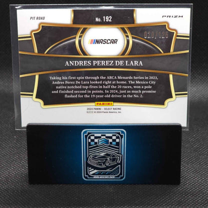 2024 Panini Select Racing Pit Road Maroon #192 Andres Perez De Lara RC 20/125 - NASCARD.shop