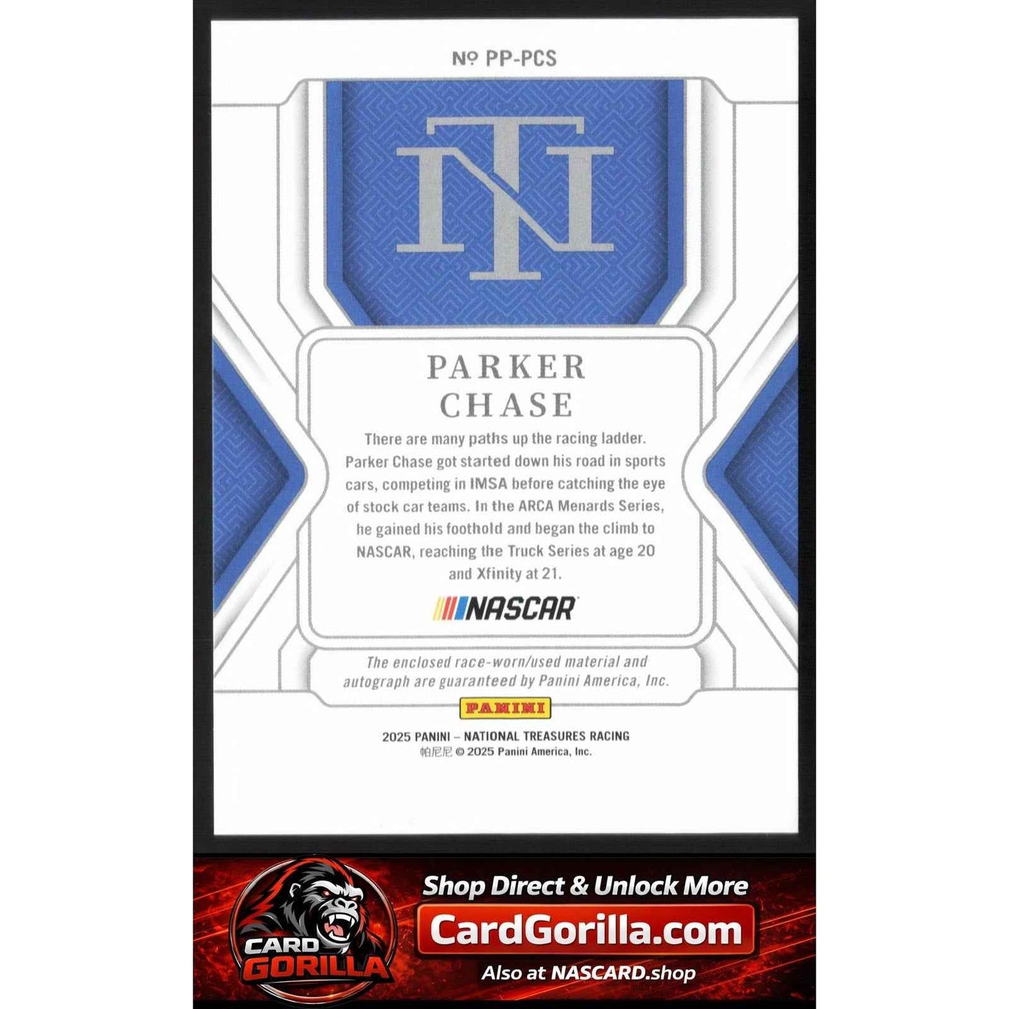 2025 Panini National Treasures #PP-PCS Parker Chase Premium Patches Green #/5