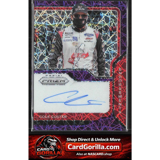 2021 Panini Prizm #E-CC Cole Custer Endorsements Purple Velocity