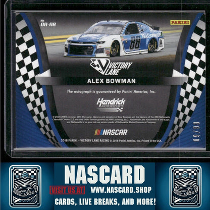 2018 Panini Victory Lane #OA-AB Alex Bowman Octane Autographs Gold #/99 - NASCARD.shop