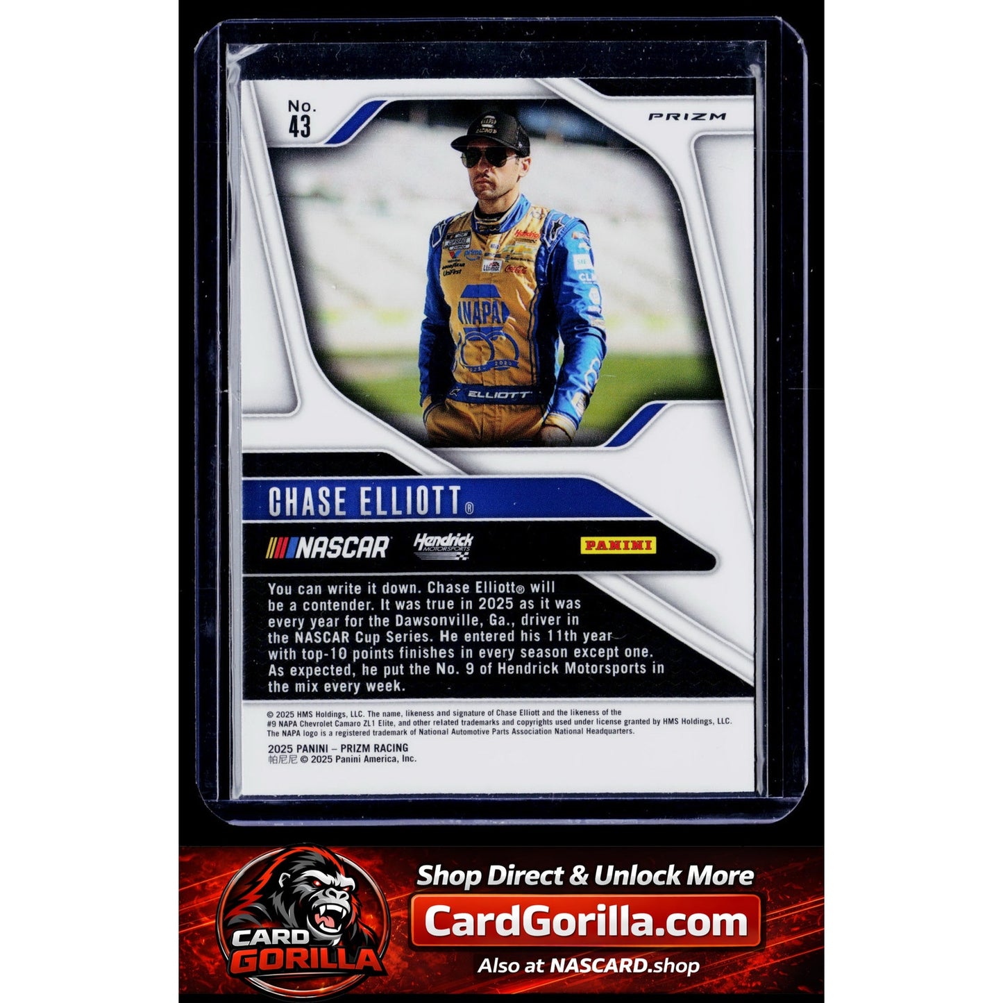 2025 Panini Prizm #43 Chase Elliott White Sparkle