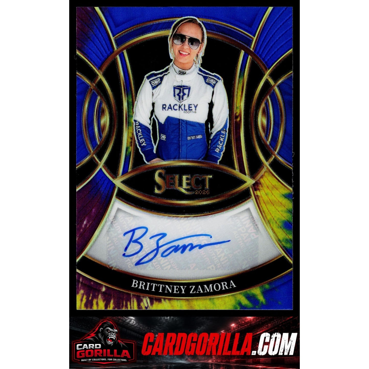 2026 Panini Select #S-BZA Brittney Zamora Signatures Tie-Dye Prizms #/25