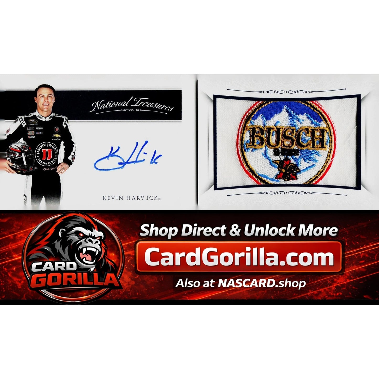 2016 National Treasures Kevin Harvick Jumbo Busch Patch Booklet #1/1