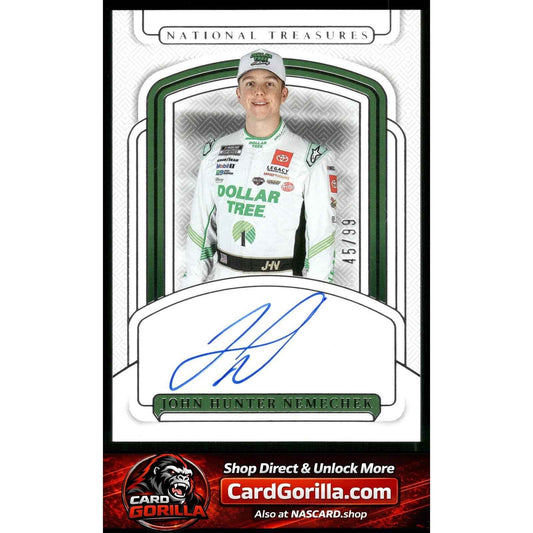 2025 Panini National Treasures #S-JHN John Hunter Nemechek Signatures #/99