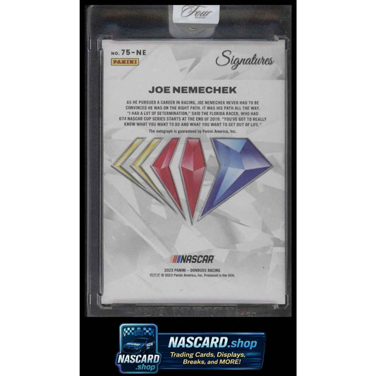 2025 Panini Turn Four #75-NE Joe Nemechek NASCAR 75th Anniversary Signatures