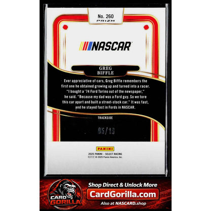 2025 Panini Select #260 Greg Biffle Gold Prizms #/10