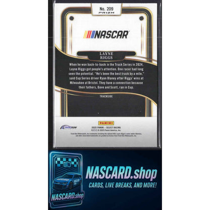 2025 Panini Select #209 Layne Riggs Zebra Prizms