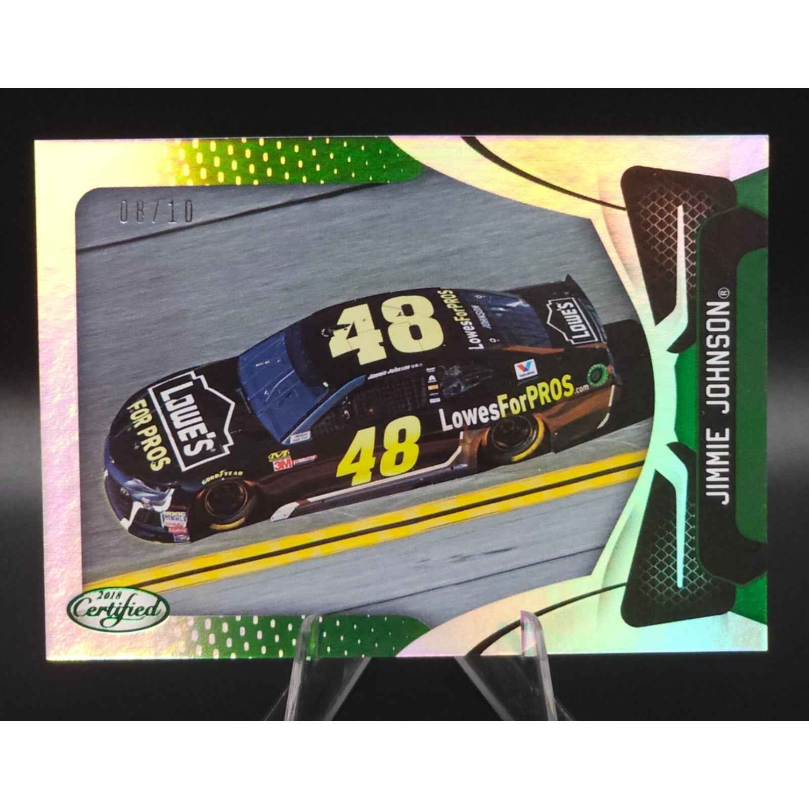 2018 Panini Certified Racing Cars Jimmie Johnson #94 Green 08/10 - Card Gorilla