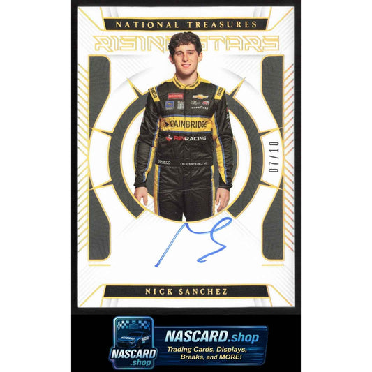 2023 Panini National Treasures #RS-NSZ Nick Sanchez Rising Stars Holo Gold #/10