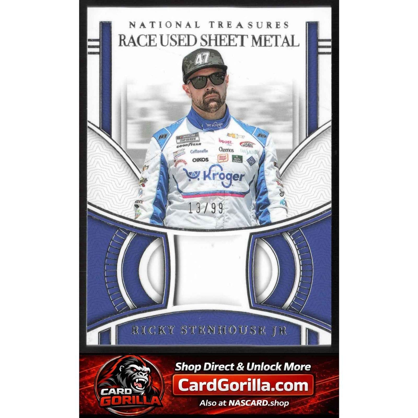 2024 National Treasures Ricky Stenhouse Jr Race Used Sheet Metal Blue #/75