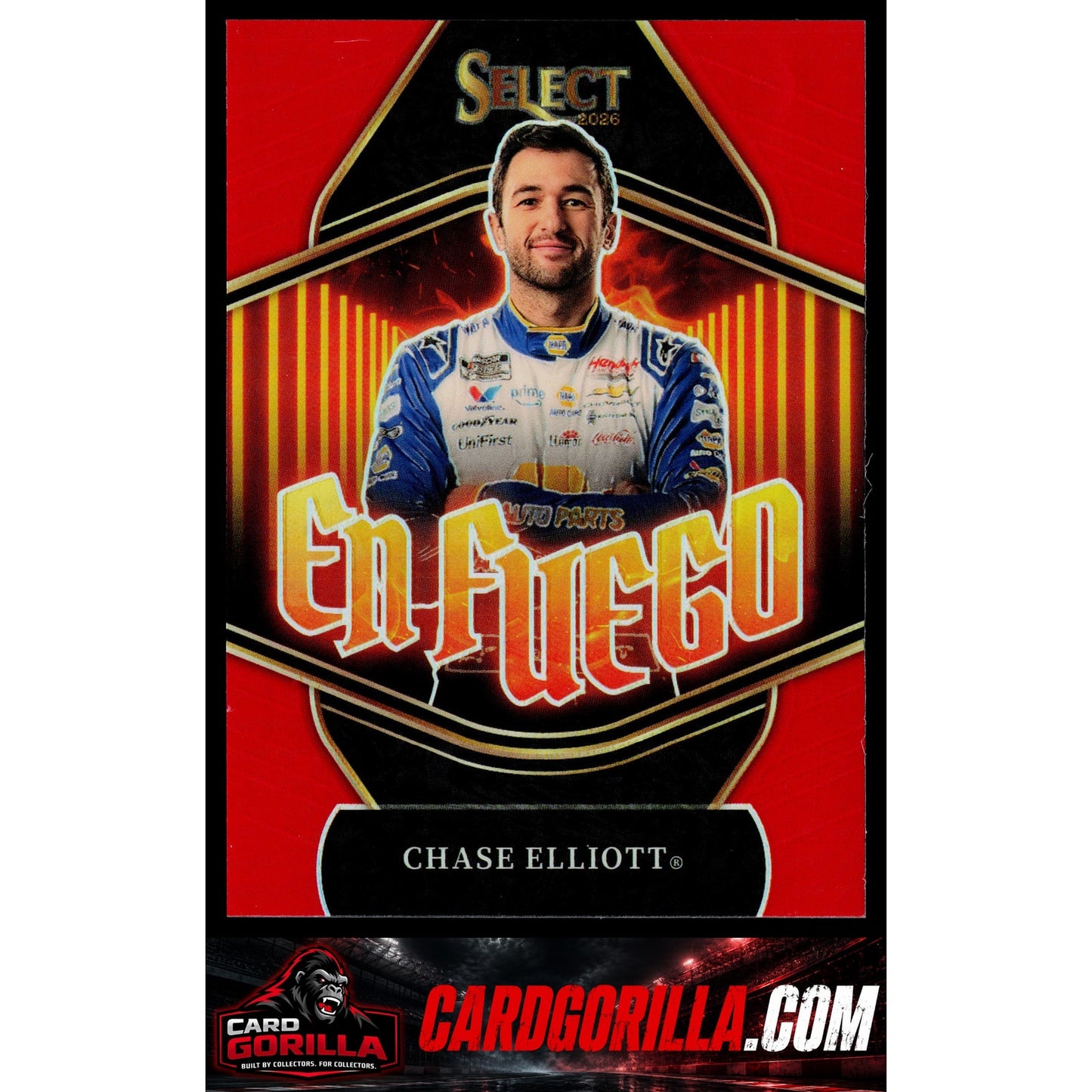 2026 Panini Select #4 Chase Elliott En Fuego Red Prizms #/99