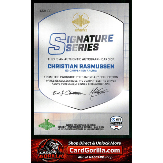 2025 Parkside IndyCar Collection #SSCR Christian Rasmussen Signature Series