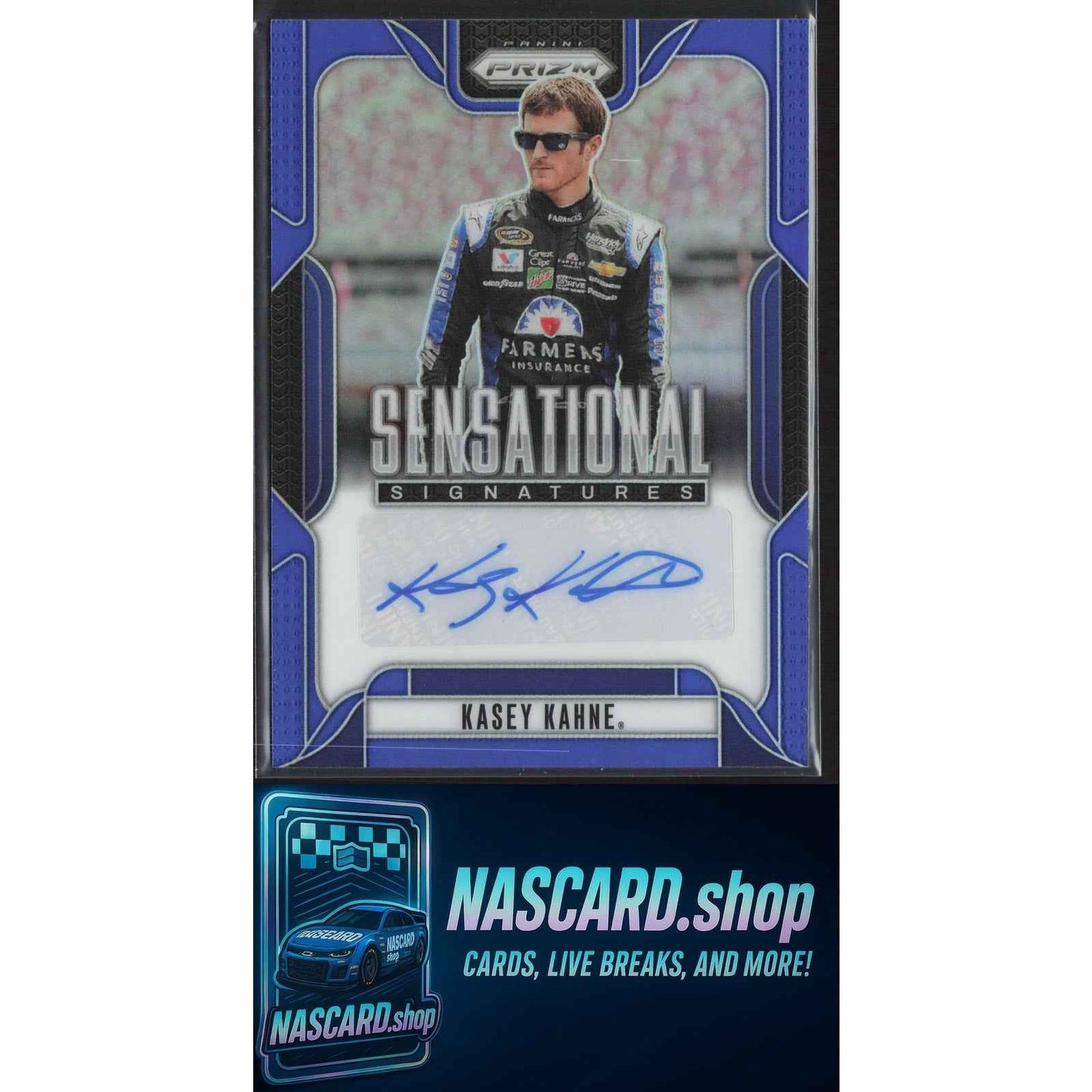 2025 Panini Prizm #SS-KKN Kasey Kahne Sensational Signatures Blue #/49